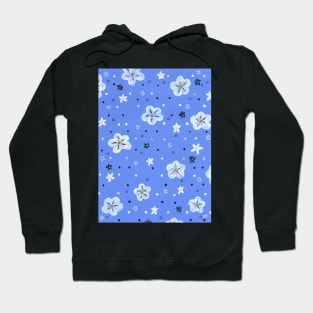 White Flower Pattern - Periwinkle Hoodie